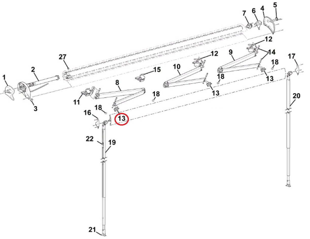 Carefree RV Awning Lead Rail Connector R019269001